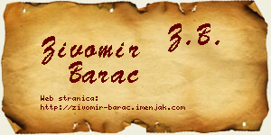 Živomir Barać vizit kartica